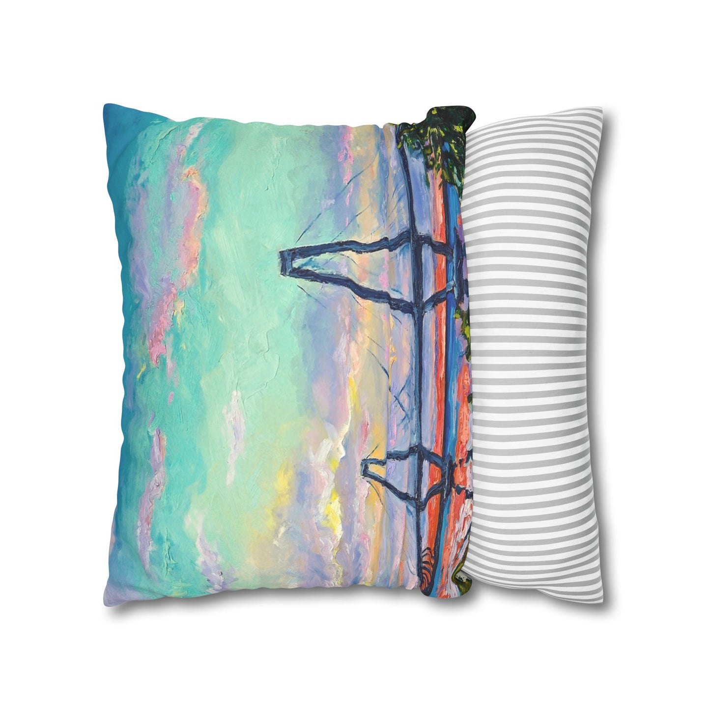Ravenel Bridge Faux Suede Square Pillow Case