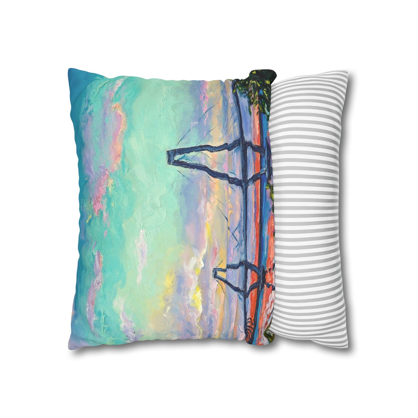 Ravenel Bridge Faux Suede Square Pillow Case