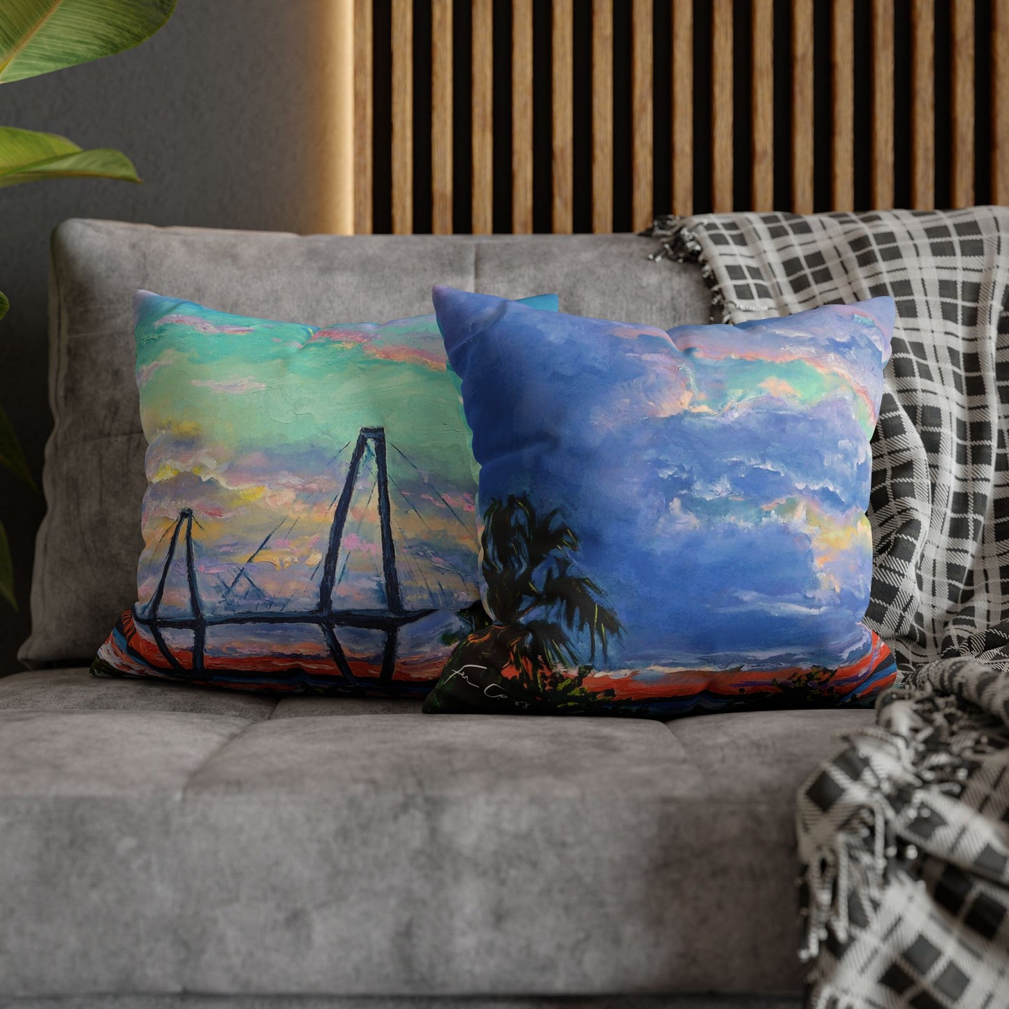 Ravenel Bridge Faux Suede Square Pillow Case