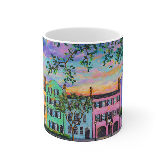 Rainbow Row, Rainbow Sky - Mug 11oz