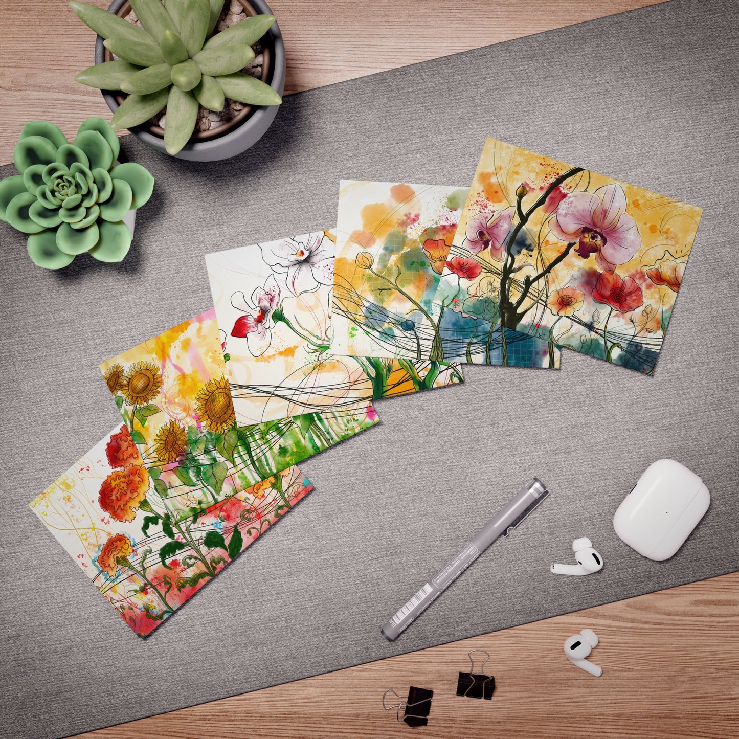 Floral Assorted Greeting Cards (5-Pack)