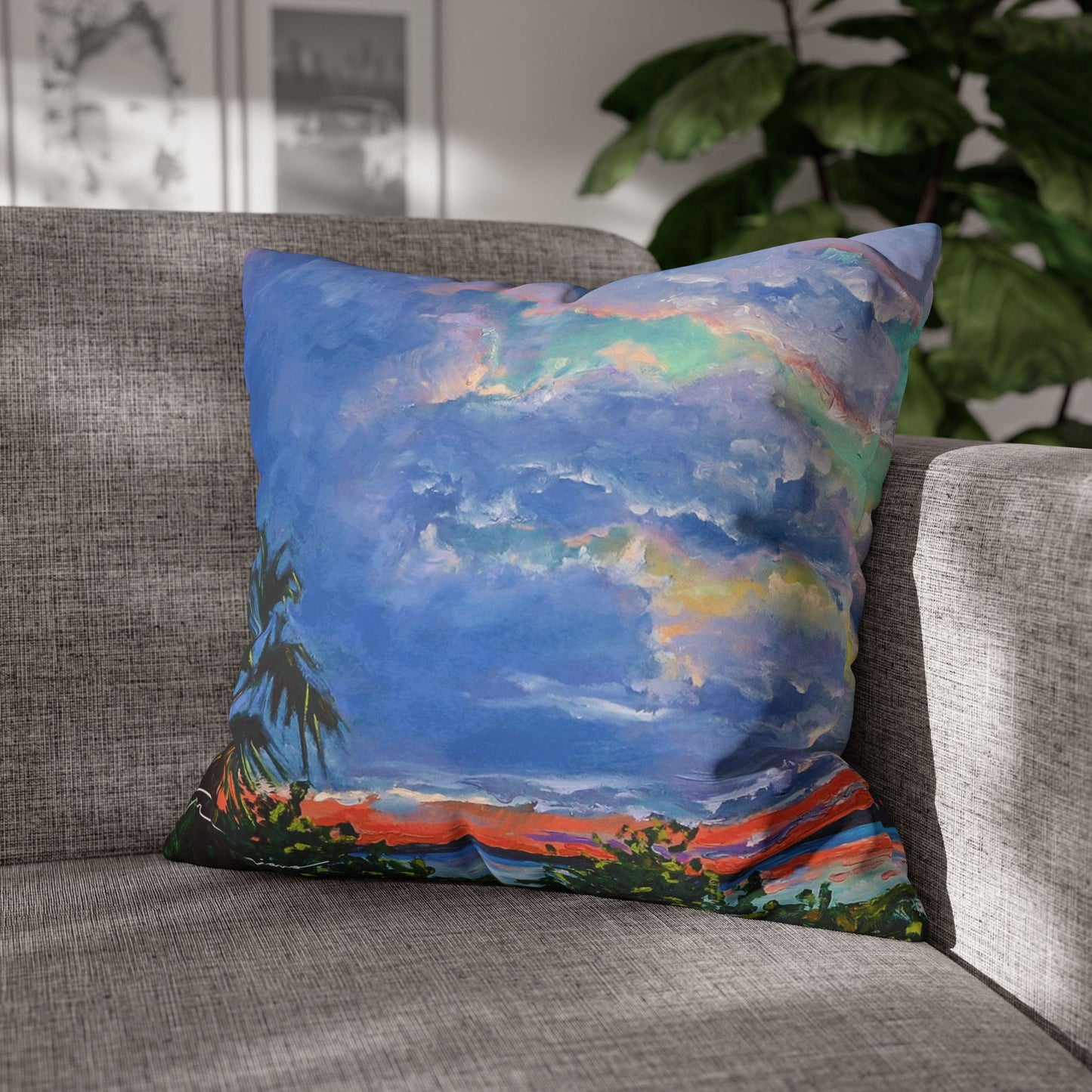 Ravenel Bridge Faux Suede Square Pillow Case