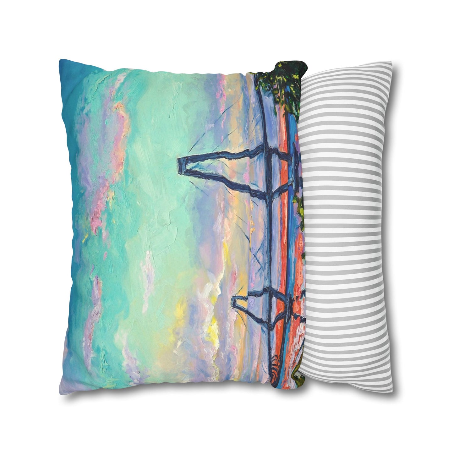 Ravenel Bridge Faux Suede Square Pillow Case