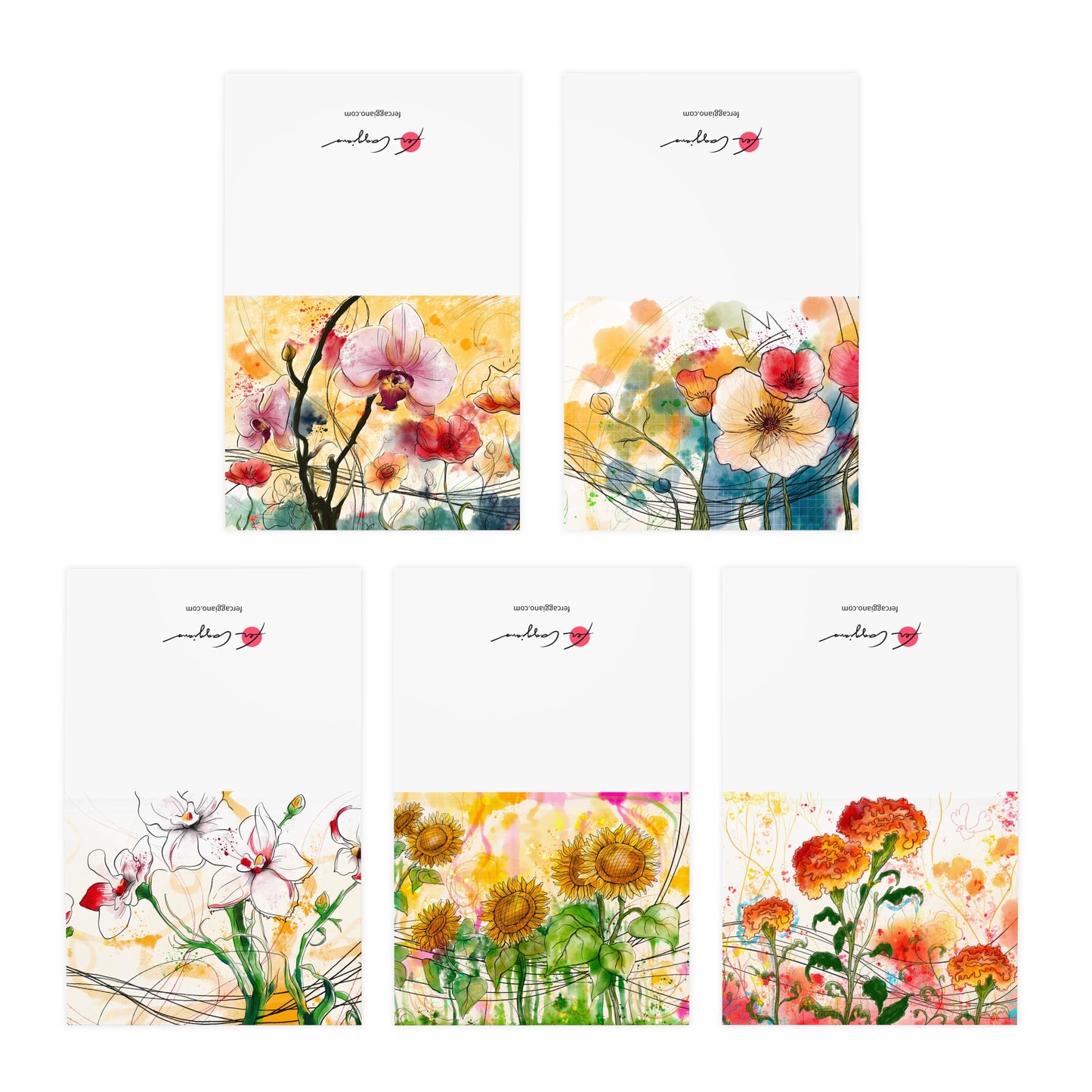 Floral Assorted Greeting Cards (5-Pack)