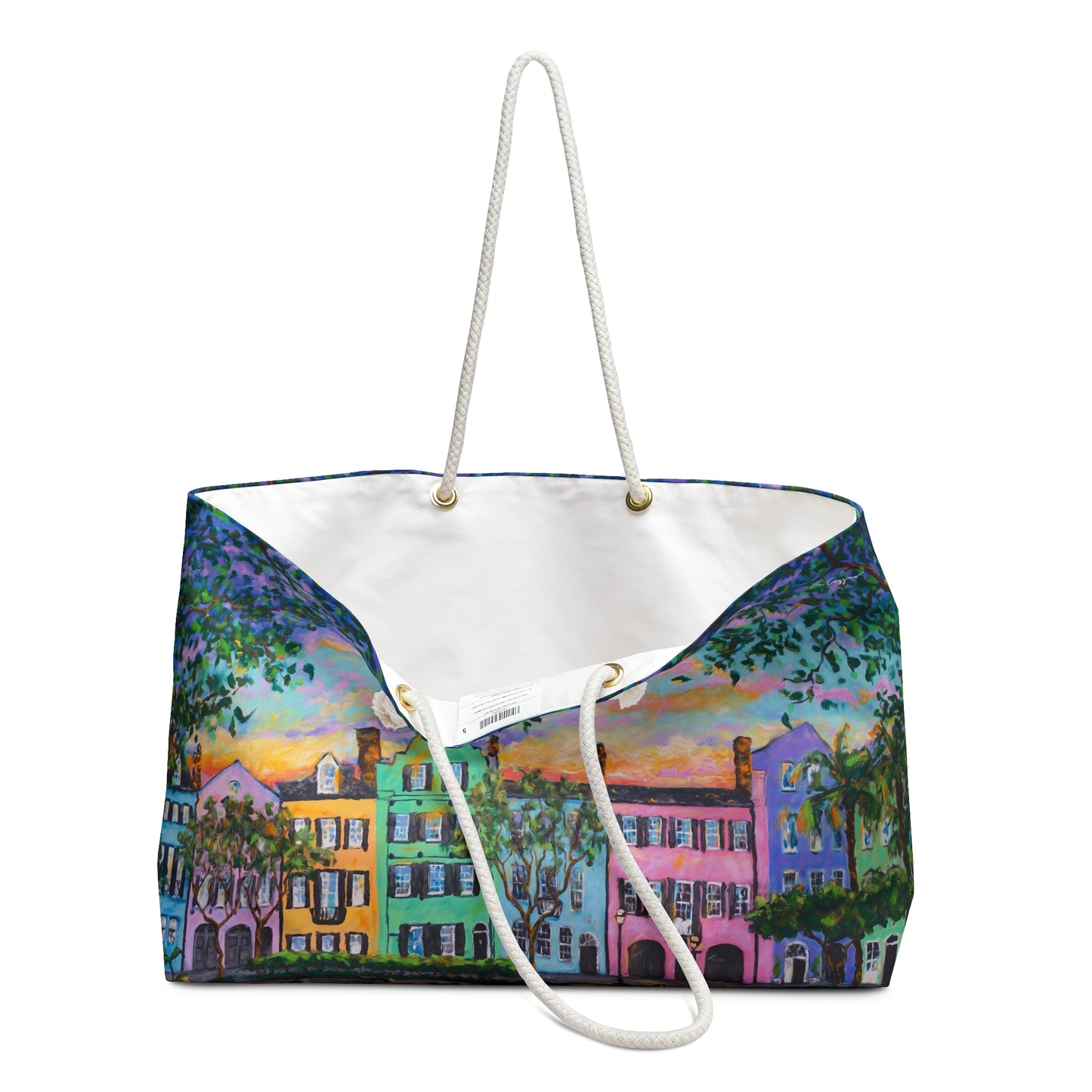 Rainbow Row, Rainbow Sky Weekender Bag