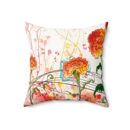 Marigolds Faux Suede Square Pillow