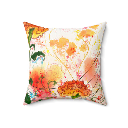 Marigolds Faux Suede Square Pillow