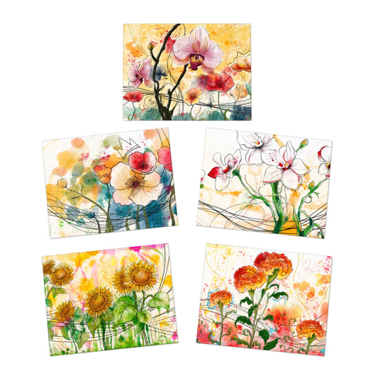 Floral Assorted Greeting Cards (5-Pack)