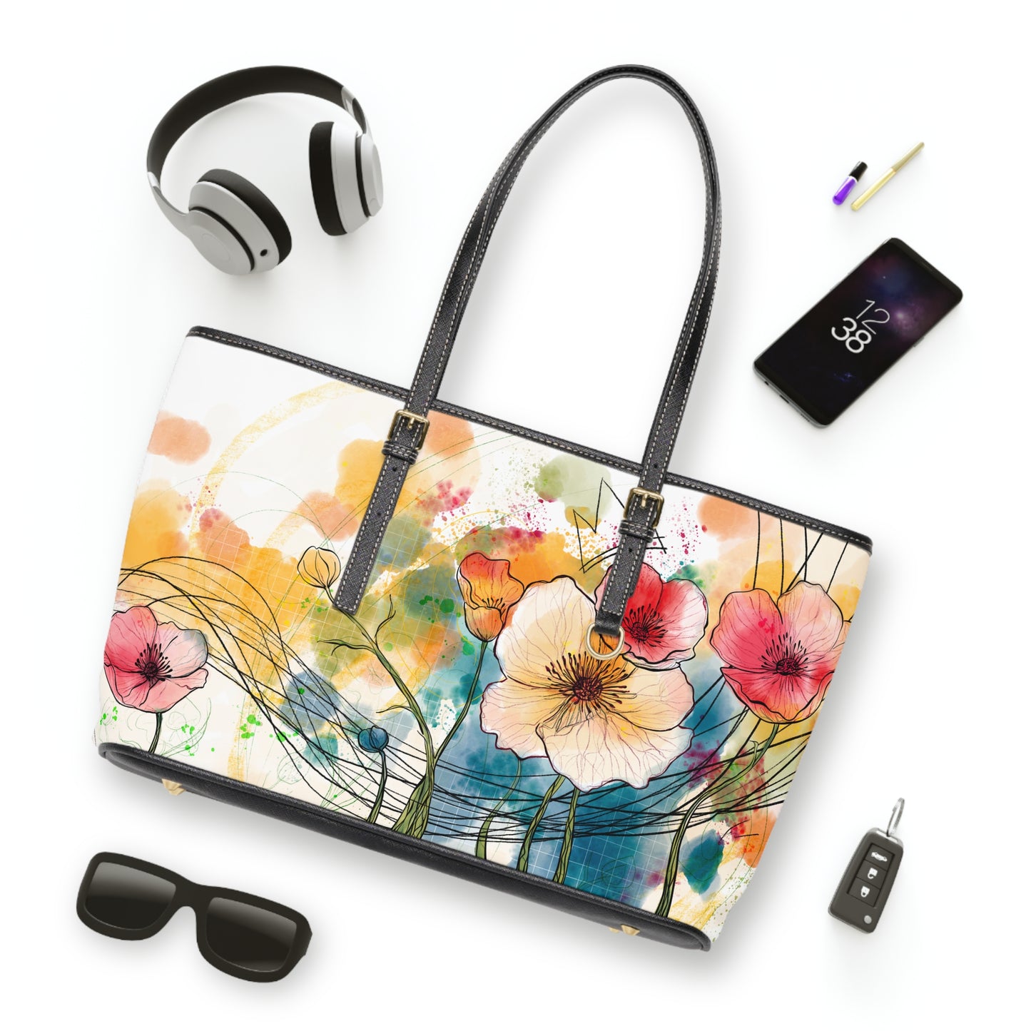 Poppies Song - PU Leather Shoulder Bag