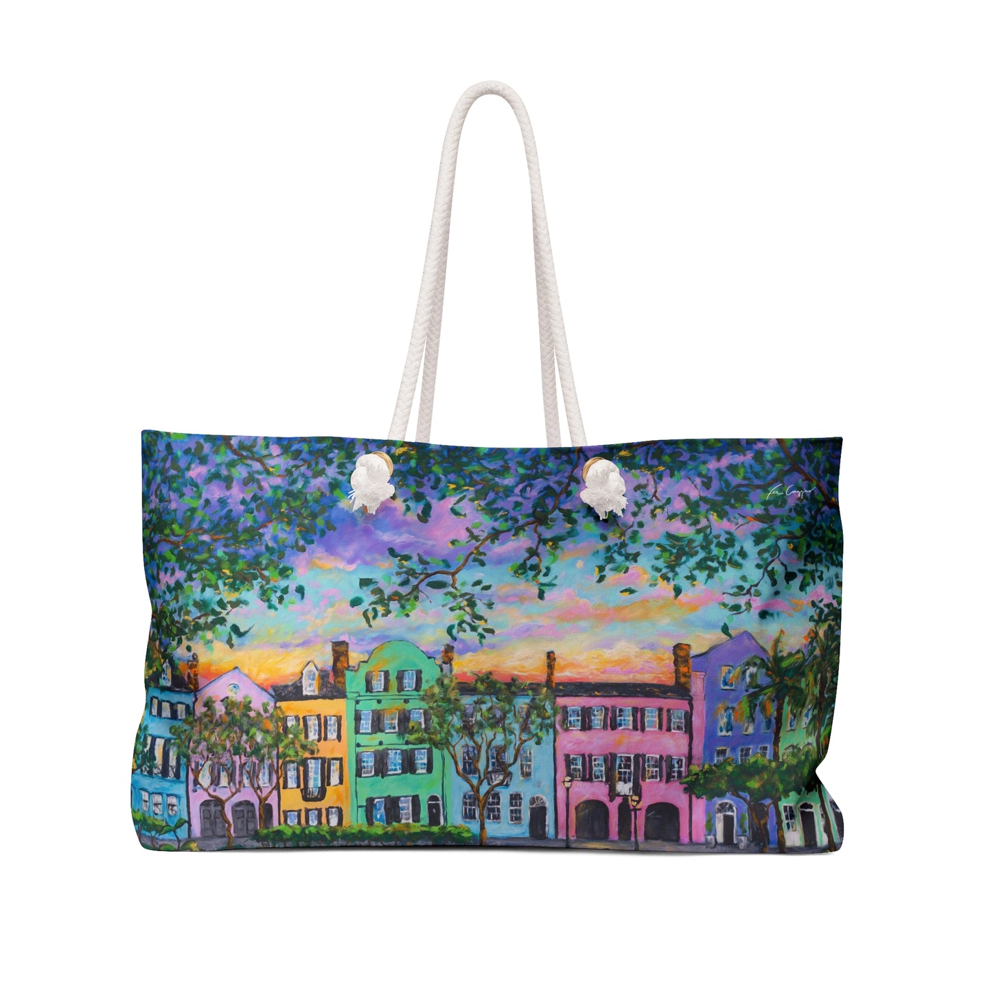 Rainbow Row, Rainbow Sky Weekender Bag