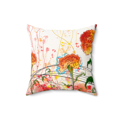 Marigolds Faux Suede Square Pillow