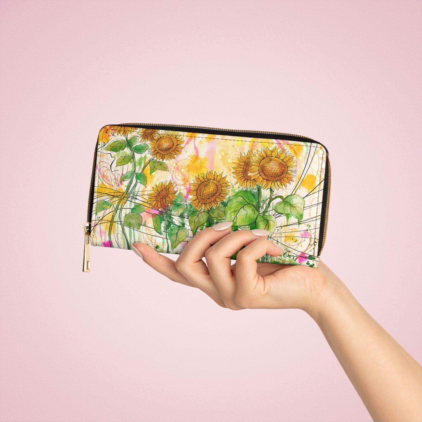 Sunflowers Party Zipper Wallet