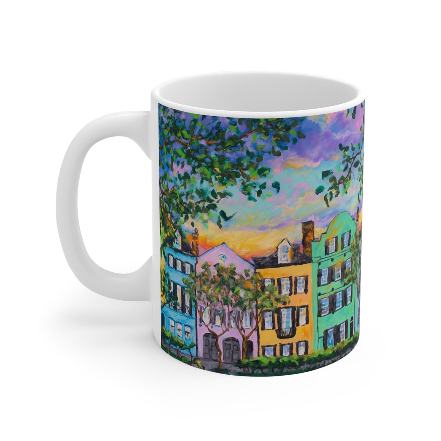 Rainbow Row, Rainbow Sky - Mug 11oz