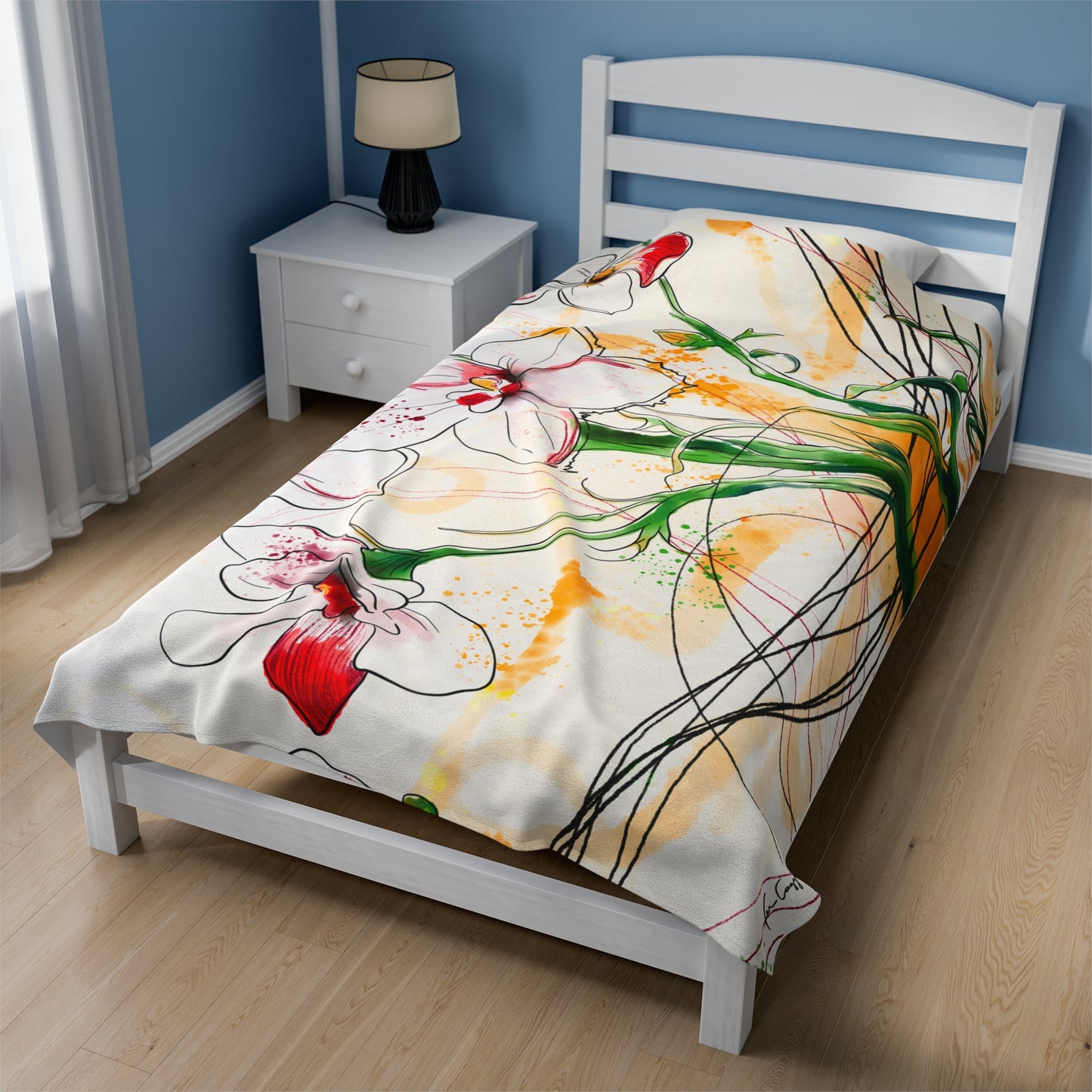 Lillies Dream Velveteen Plush Blanket