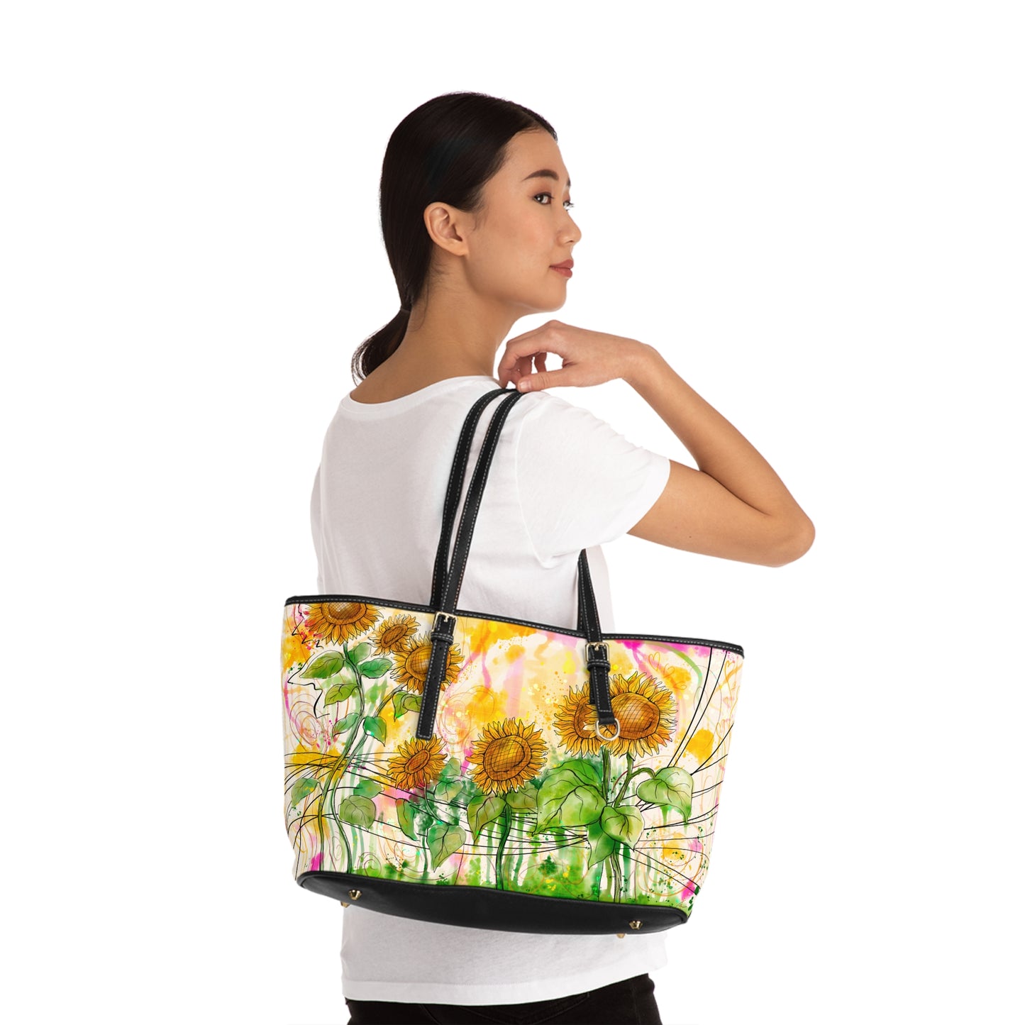 Sunflowers Party - PU Leather Shoulder Bag