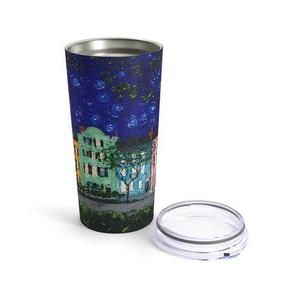 Rainbow Row at Night Tumbler 20oz