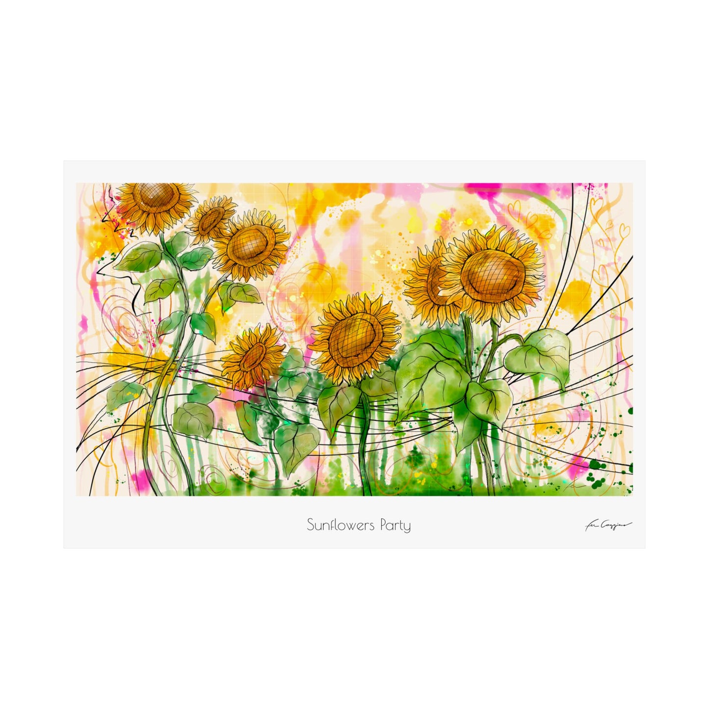 Sunflowers Party - Print on Paper