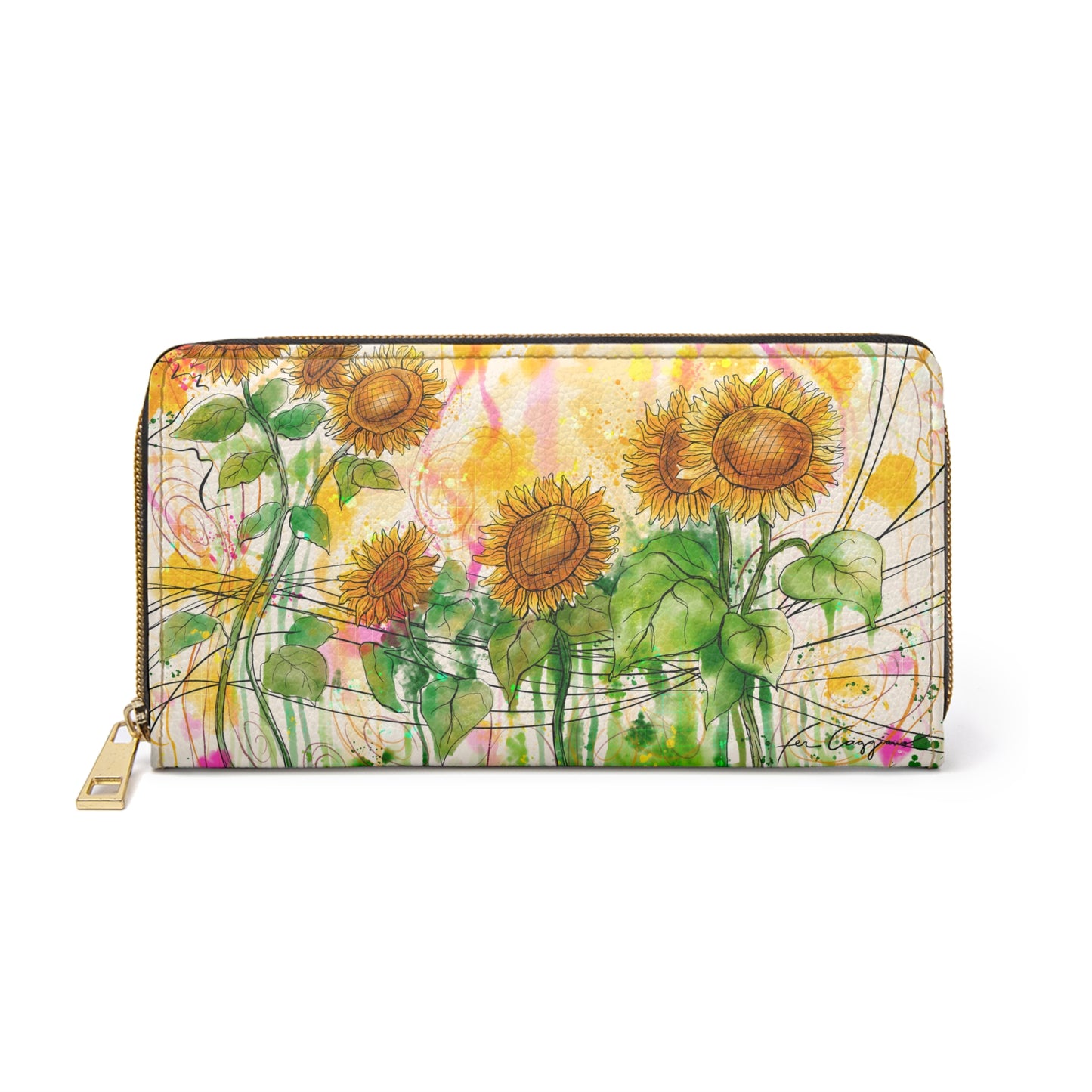 Sunflowers Party Zipper Wallet