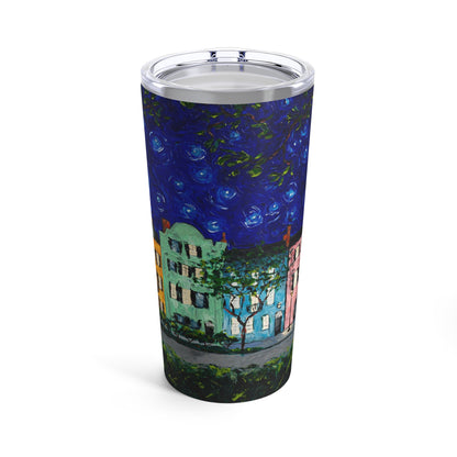 Rainbow Row at Night Tumbler 20oz