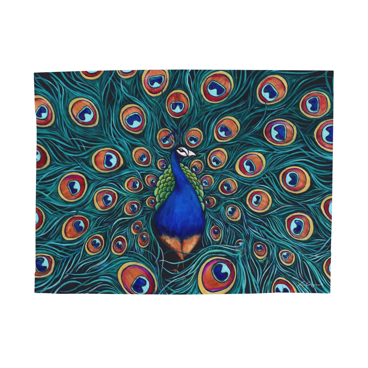 Peacock Velveteen Plush Blanket