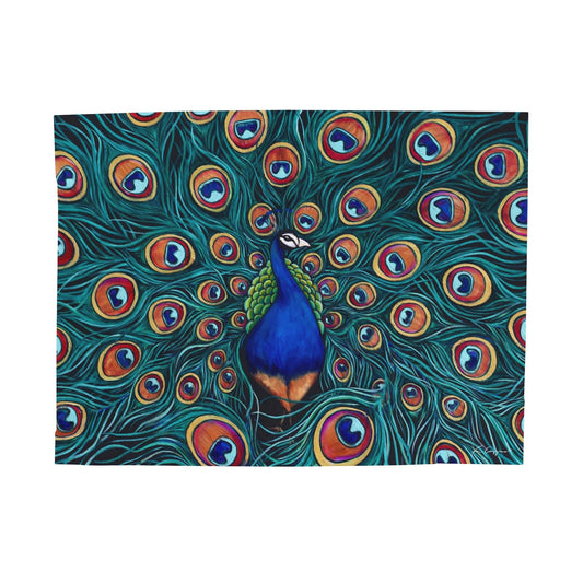 Peacock Velveteen Plush Blanket