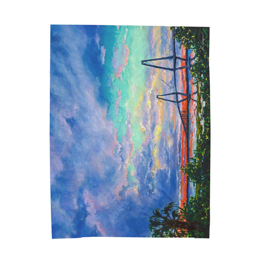 Ravenel Bridge Velveteen Plush Blanket