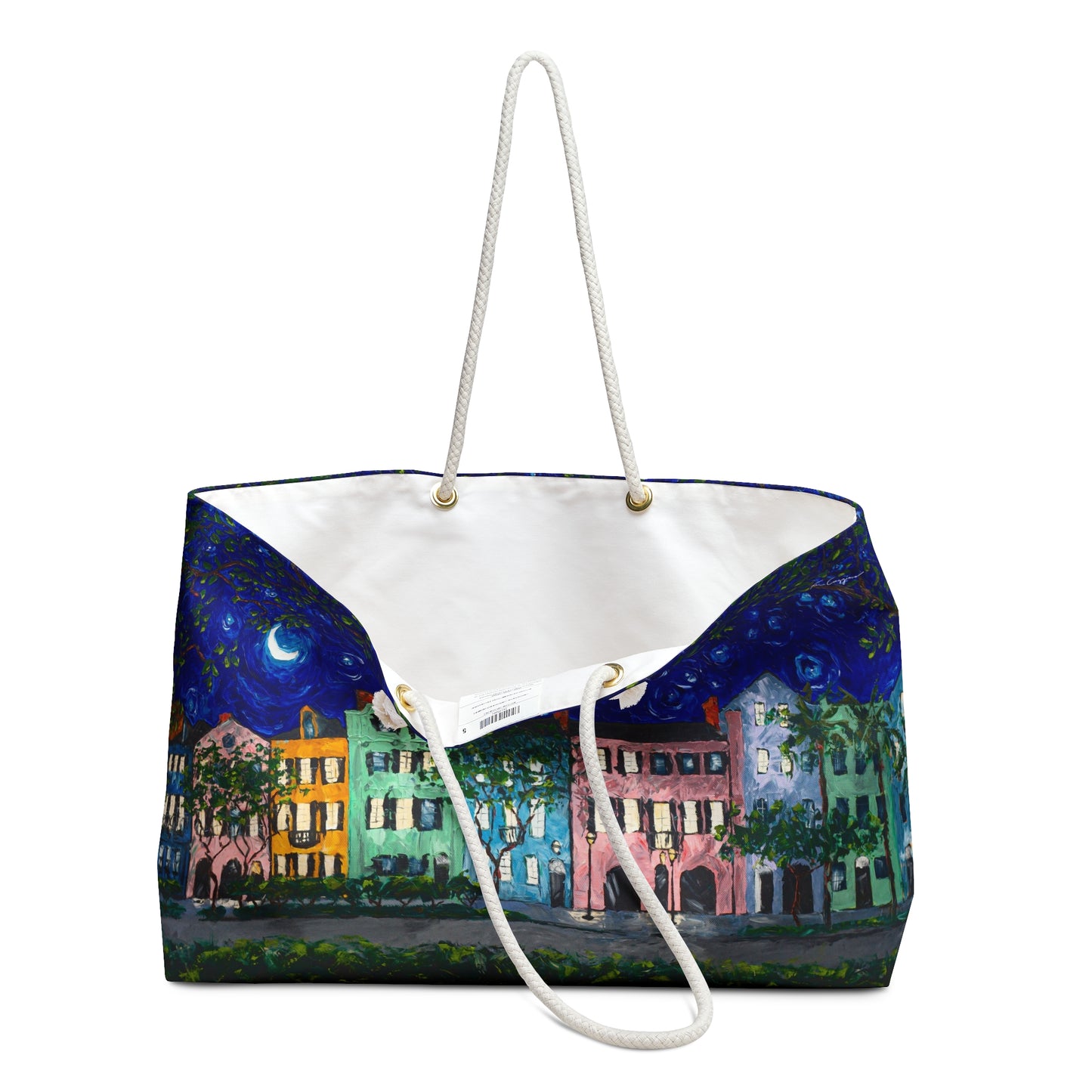 Rainbow Row at Night Weekender Bag