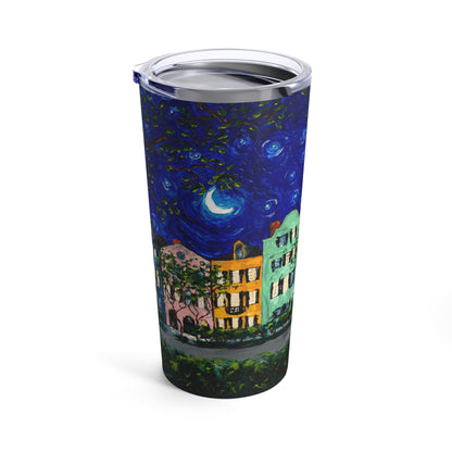 Rainbow Row at Night Tumbler 20oz