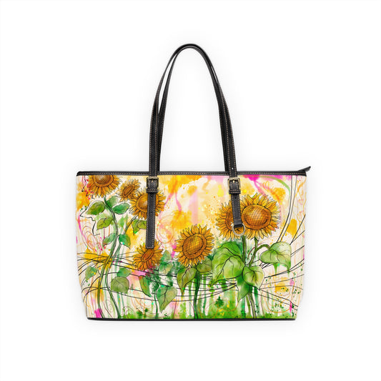 Sunflowers Party - PU Leather Shoulder Bag