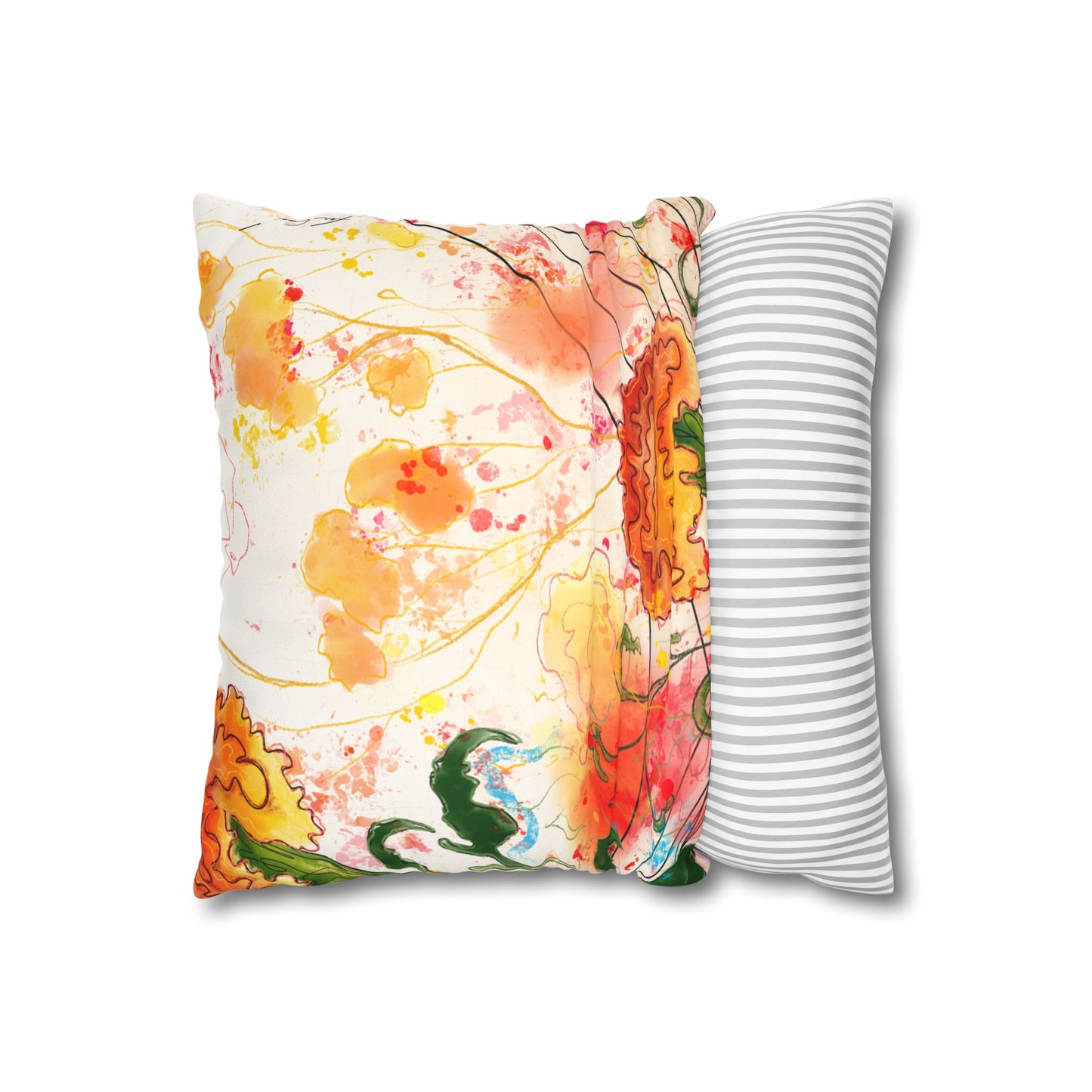 Marigolds Faux Suede Square Pillow Case