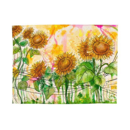 Sunflowers Party Velveteen Plush Blanket